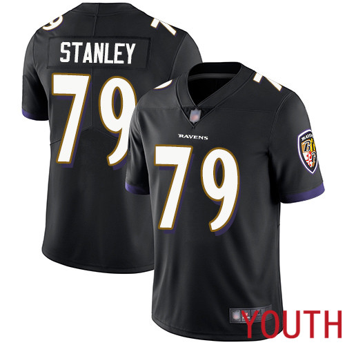 Baltimore Ravens Limited Black Youth Ronnie Stanley Alternate Jersey NFL Football #79 Vapor Untouchable->youth nfl jersey->Youth Jersey